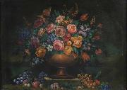 Vase filled with flowers, Johann Wilhelm Preyer